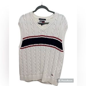 TOMMY HILFIGER vintage vest, white+blue+red